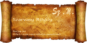 Szarvasy Mihály névjegykártya