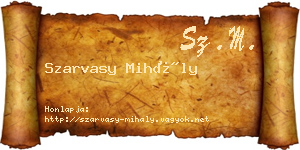 Szarvasy Mihály névjegykártya