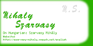 mihaly szarvasy business card