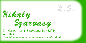 mihaly szarvasy business card